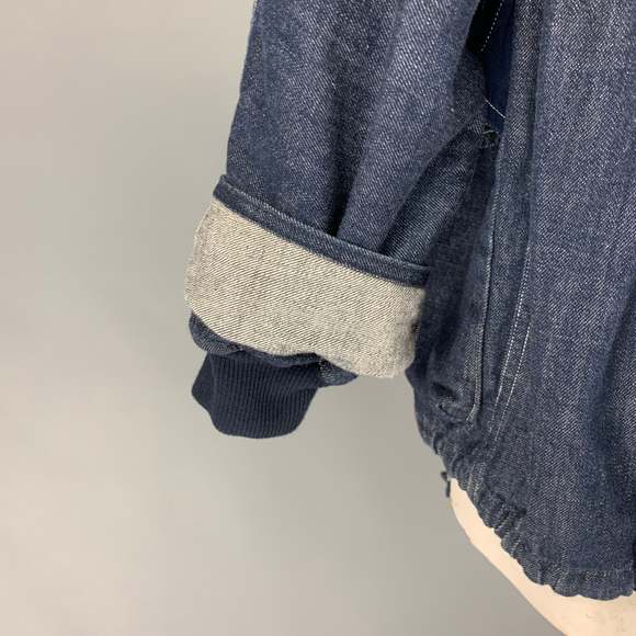 KAPITAL Indigo Contrast Stitch Cotton Hooded Jacket - Picture 4 of 6